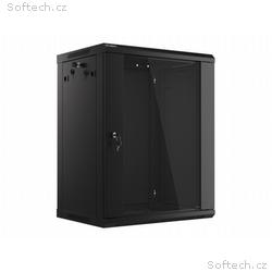 Nástěnný rack 19" 15U 600X450mm černý flat pack
