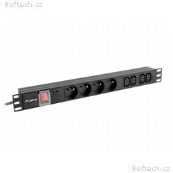 LANBERG 19" 1U 10A 2M 4X FRANCOUZSKÉ ZÁSUVKY 4X ZÁ