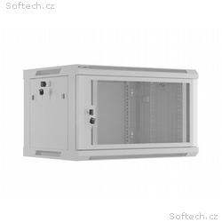 NÁSTĚNNÁ INSTALAČNÍ SKŘÍŇ 19" 6U 600X450 ŠEDÉ PERF