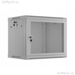NÁSTĚNNÁ INSTALAČNÍ SKŘÍŇ 19" 9U 600X450 ŠEDÉ PERF