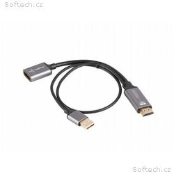 Lanberg HDMI(M)->DISPLAYPORT(F) ADAPTER 4K ON CABL