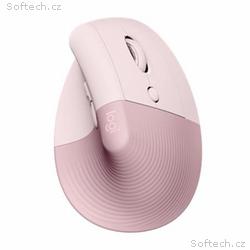 Logitech Lift Vertical Ergonomic Mouse - růžová, 4