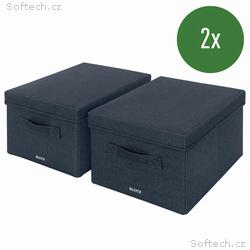 LEITZ Fabric textilní úložný box s víkem M, 2 kusy