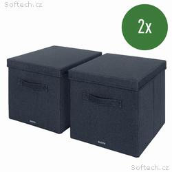 LEITZ Fabric textilní úložný box s víkem L, 2 kusy