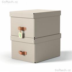 LEITZ úložný box, karton, velikost M, 2 ks béžový