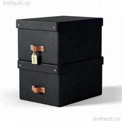 LEITZ úložný box, karton, velikost M, 2 ks černý