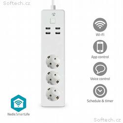 Nedis WIFIP312FWT - SmartLife Prodlužovací Přívod|