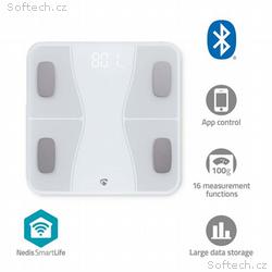 Nedis BTHPS11WT - SmartLife Osobní Váha | BMI, BMR