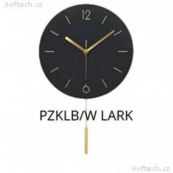 PLATINET NÁSTĚNNÉ KULATÉ HODINY LARK BLACK, tichý 
