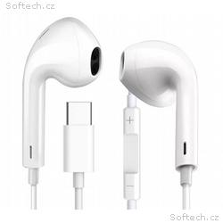 PLATINET FIESTA EARPHONES WITH MIC USB-C WHITE