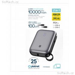 PLATINET POWER BANK COMPACT 10000 MAH 20W PD WITH 