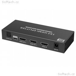 PremiumCord HDMI 2.1 splitter 1-2 porty, 8K@60hz, 