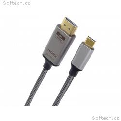 PremiumCord USB-C na HDMI kabel 2m rozlišení obraz