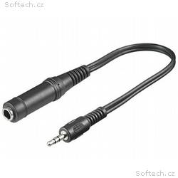 PremiumCord Redukce audio 3,5mm stereojack - 6.35m