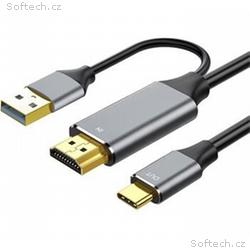 PremiumCord HDMI2.0 na USB-C kabel pro monitory s 