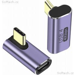 PremiumCord zahnutý 90° Adaptér USB-C Female - USB