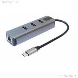 PremiumCord Adapter USB-C na Gigabit 10, 100, 1000