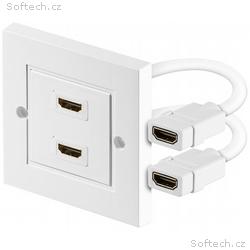 PremiumCord HDMI zásuvka v panelu 2x HDMI A - HDMI