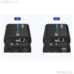 PremiumCord 4K@60Hz HDMI KVM extender s USB 2.0 na