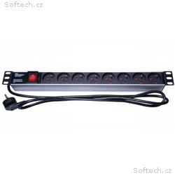 PremiumCord Panel napájecí 1U do 19" racku, 8x230V