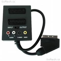 PremiumCord Adapter SCART, M-2xSCART+3xCINCH+Switc