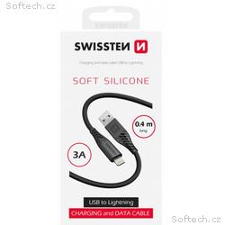 SWISSTEN DATOVÝ KABEL SOFT SILICONE USB-A, LIGHTNI