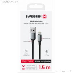 SWISSTEN DATOVÝ KABEL TEXTILE II USB, LIGHTNING 1,