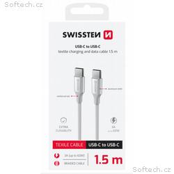 SWISSTEN DATOVÝ KABEL TEXTILE II USB-C, USB-C 1,5 