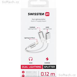 SWISSTEN NABÍJECÍ AUDIO ADAPTÉR TEXTILE LIGHTNING 