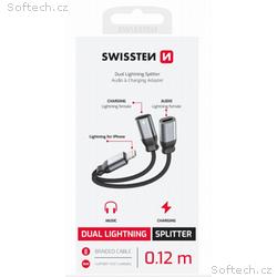SWISSTEN NABÍJECÍ AUDIO ADAPTÉR TEXTILE LIGHTNING 
