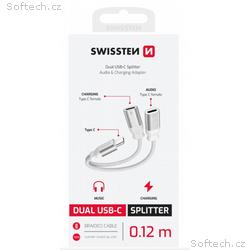SWISSTEN NABÍJECÍ AUDIO ADAPTÉR TEXTILE USB-C (sam