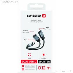 SWISSTEN NABÍJECÍ AUDIO ADAPTÉR TEXTILE USB-C (sam
