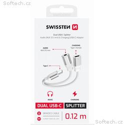 SWISSTEN NABÍJECÍ AUDIO ADAPTÉR TEXTILE USB-C (sam