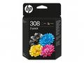 HP 308 2-Pack Tri-color, Black Original Ink Cartri