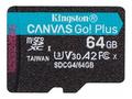 KINGSTON 64GB microSDXC Canvas Go Plus Gen4 200MB,