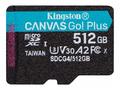 Kingston Canvas Go Plus A2, Micro SDXC, 512GB, UHS