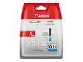 Canon inkoustová náplň CLI-551C, XL azurová