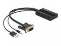 Delock VGA to HDMI Adapter with Audio - Video, aud