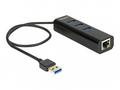Delock USB 3.0 Hub 3 Port + 1 Port Gigabit LAN 10,