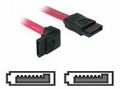 Delock kabel SATA 22cm nahoru, přímý červený
