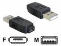Delock redukce micro USB A+B samice na USB A samec