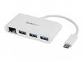 StarTech.com 3 Port USB C Hub w, Gigabit Ethernet 