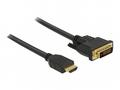 Delock Kabel HDMI na DVI 24+1 obousměrný 2 m