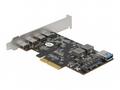 Delock PCI Express x4 Karta na 4 x USB Type-C™ + 1