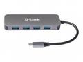 D-Link DUB-2340 USB-C to 4-Port USB 3.0 Hub with P