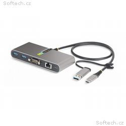 StarTech.com 2-Port USB-C, USB-A Hub with GbE and 