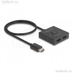 Delock - Spínac video, audio - 8K, obousmerný - 2 