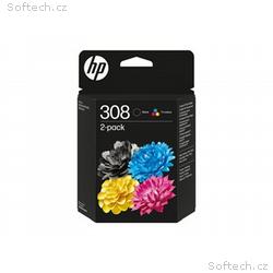 HP 308 - 2-balení - černá, žlutá, azurová, purpuro