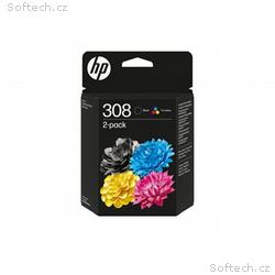 HP 308 - 2-balení - černá, azurová, purpurová, žlu