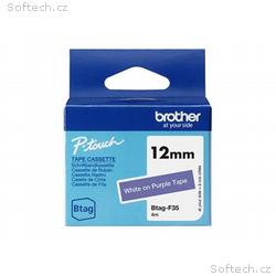 Brother BTAG-F35 - Bílá na fialové - Role (1,2 cm 